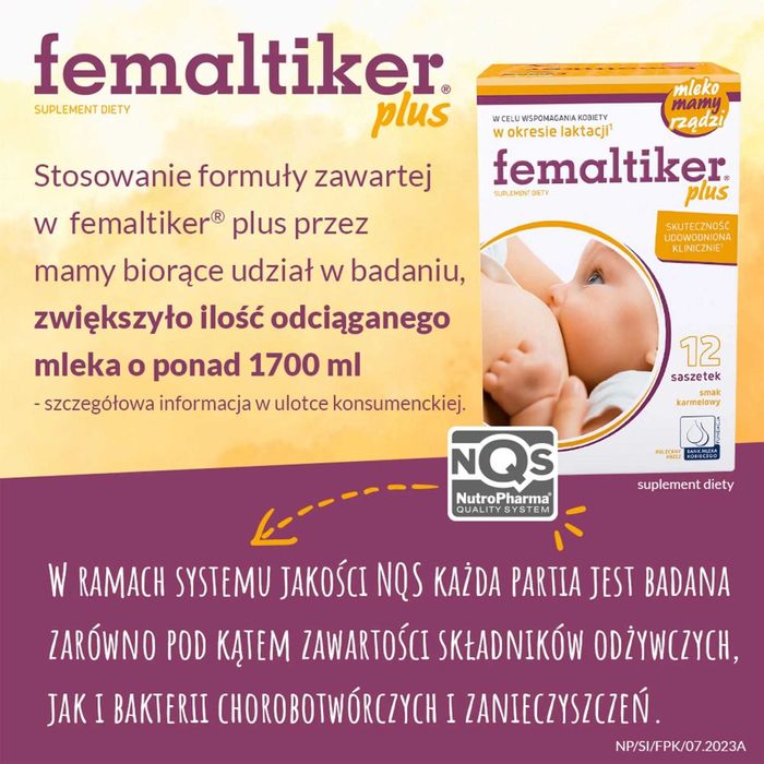 Nutropharma Femaltiker Plus, smak karmelowy, 12 sztuk