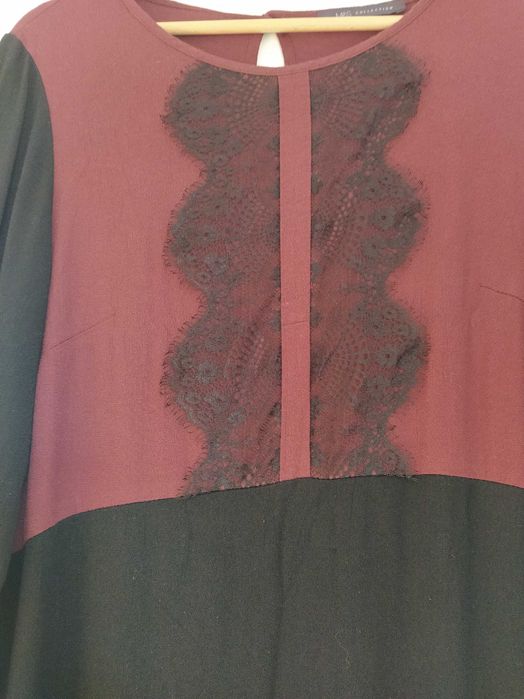 Sukienka czarno-bordowa M&S