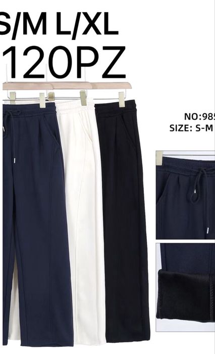 Широкие женские брюки багги, утеплённые на флисе, s/m, l/xl