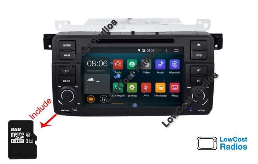 Rádio BMW E46 - IMITAR ORIGINAL • Android 15 • 2DIN Wifi GPS Serie 3