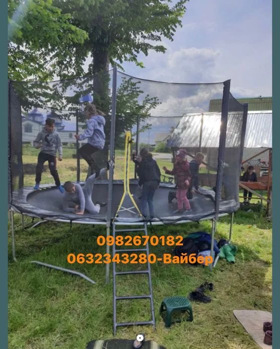 Батут Польща Just jump великі розміри 312см 374см 404см