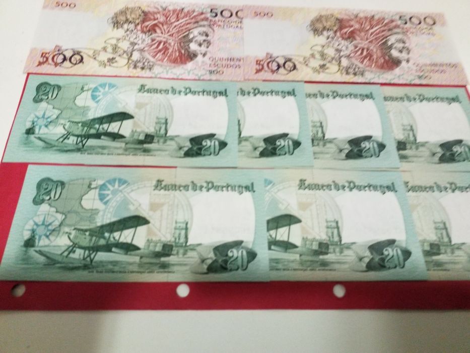 Notas antigas portuguesas.