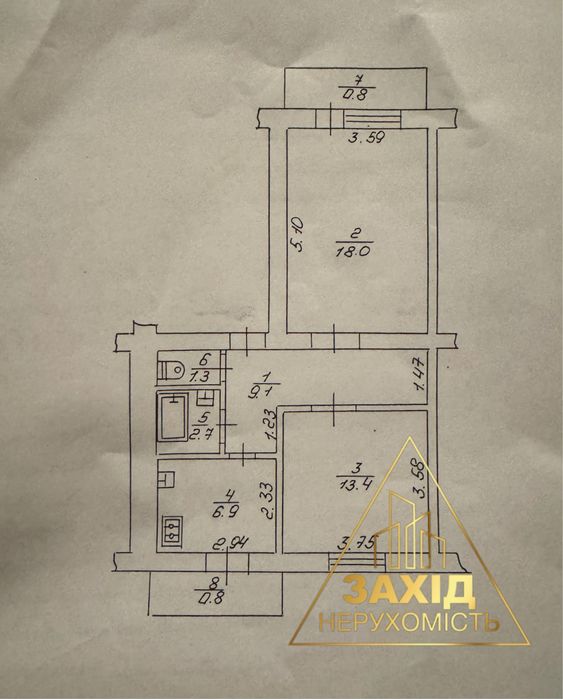 2 кімнатна р-н вул. Ковельська 3 поверх