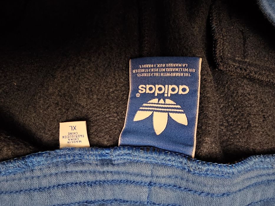 Super Spodnie dresowe Adidas rozm. XL granat, grube