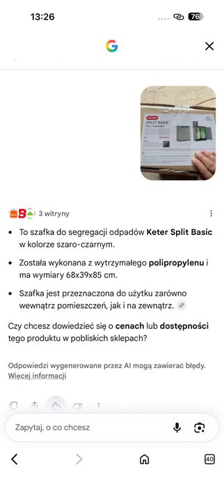 Szafka na śmieci keter