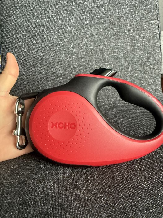 Smycz automatyczna 5 m czerwono-czarna + etui | S M L | nowa tasma