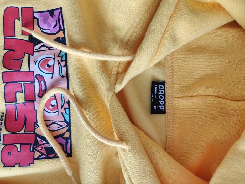 Żółta bluza z kapturem Cropp rozmiar M