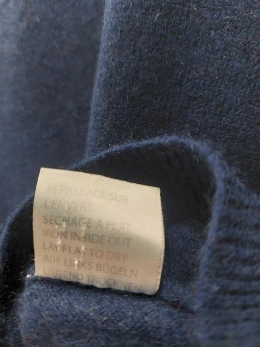 Sweter golf 100% kaszmir granatowy navy vintage