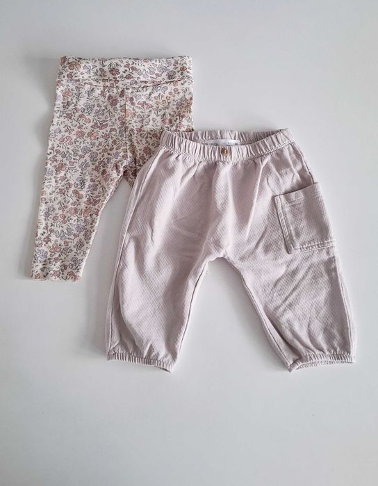 Zara H&M 2x spodnie getry leginsy niemowlęce 62