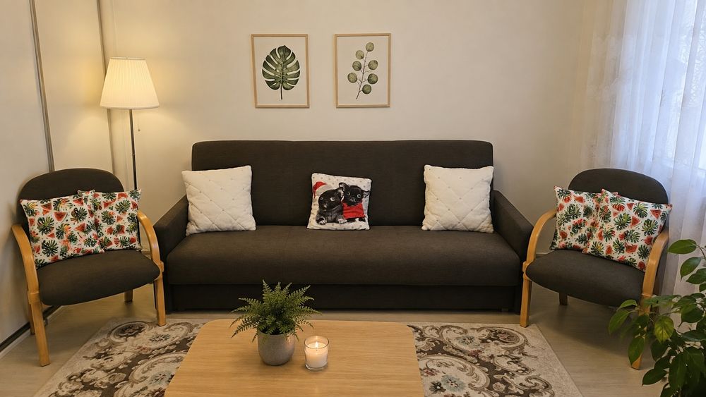 Wersalka / Sofa rozkładana i dwa fotele Komplet