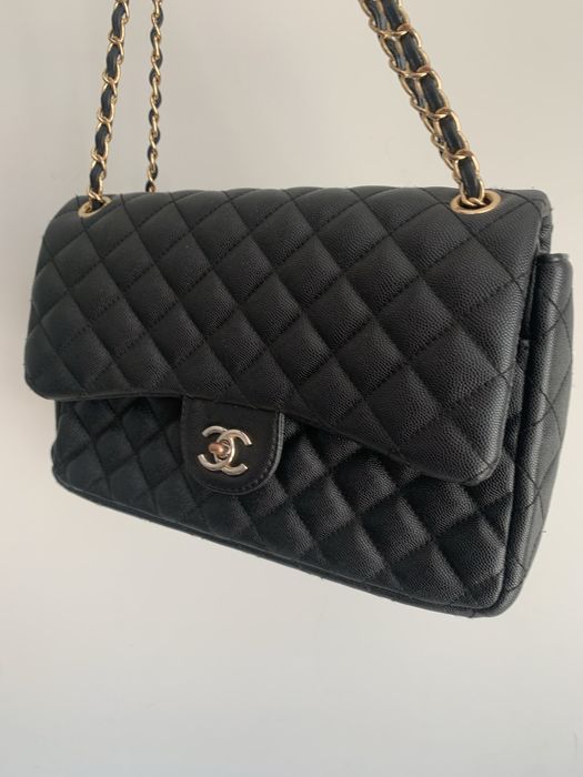 Uzywana Vintage duza Torebka Chanel  skora karbowana
