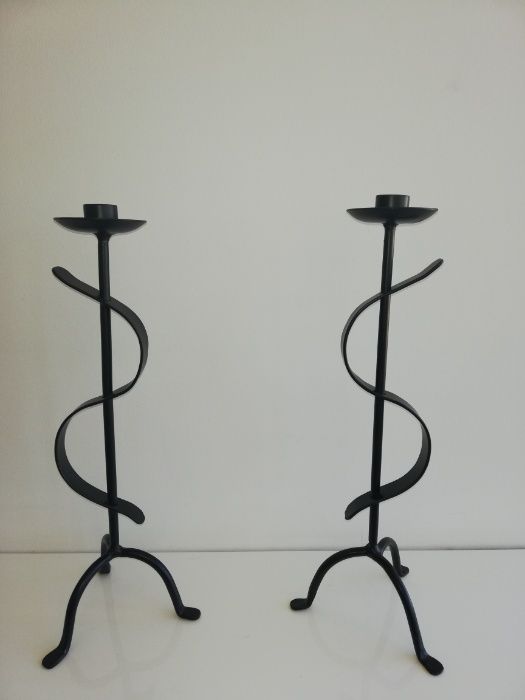 Candelabros em ferro preto, multifunções também suporte para bijuteria
