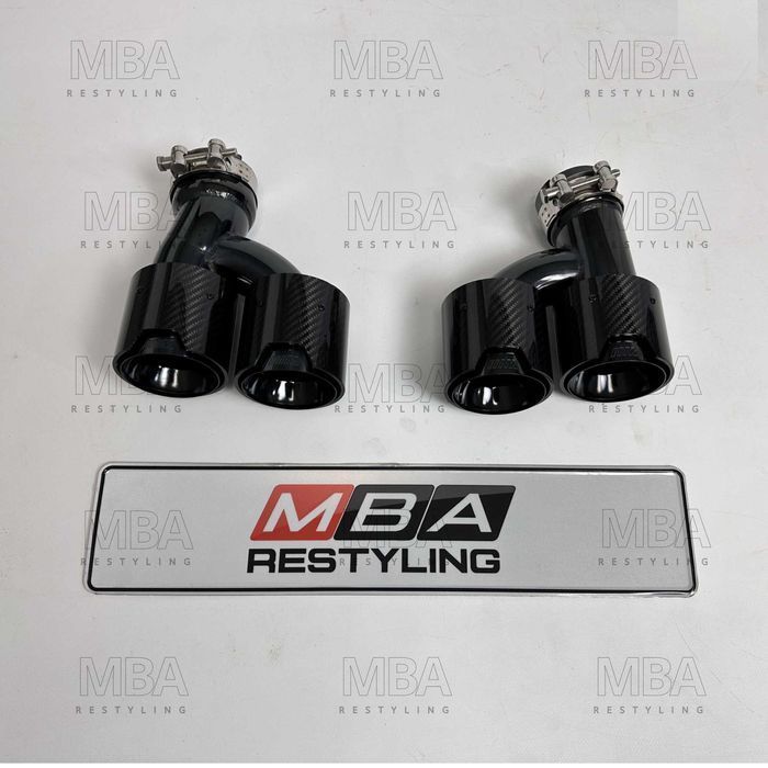 Выхлоп на BMW G30 M карбон прямой черный