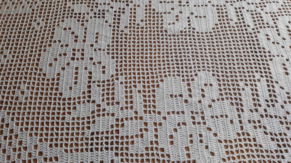 Serweta (obrus)szydełkowa biała okrągła rękodzieło