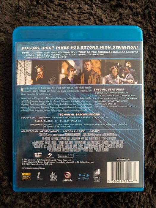Arlington Road , blu-ray com legendas pt .