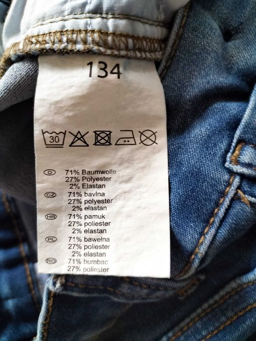 Jeansy skinny elastyczne rozm.128