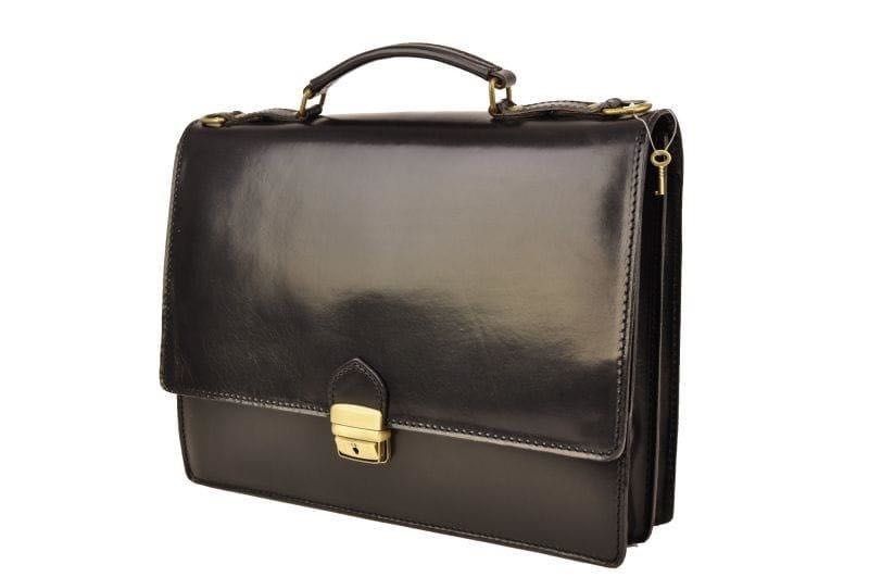 Teczka męska skóra naturalna Barberini's Czarna na prezent