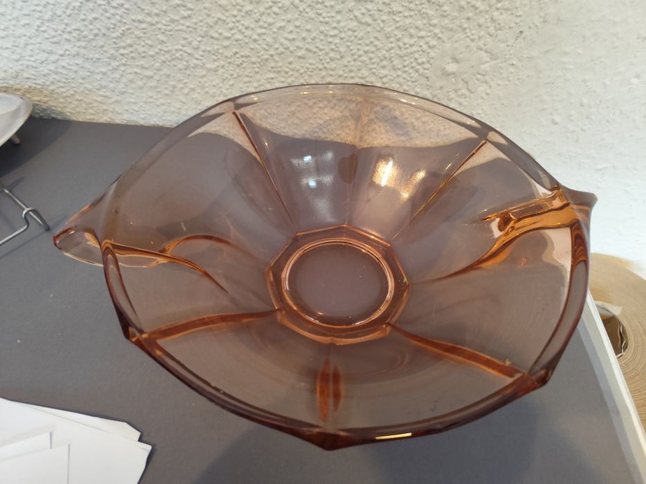 Rozalinowa patera talerz vintage retro prl