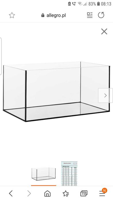 Akwarium szklane proste 25l o wymiarach 40x25x25 Nowe!