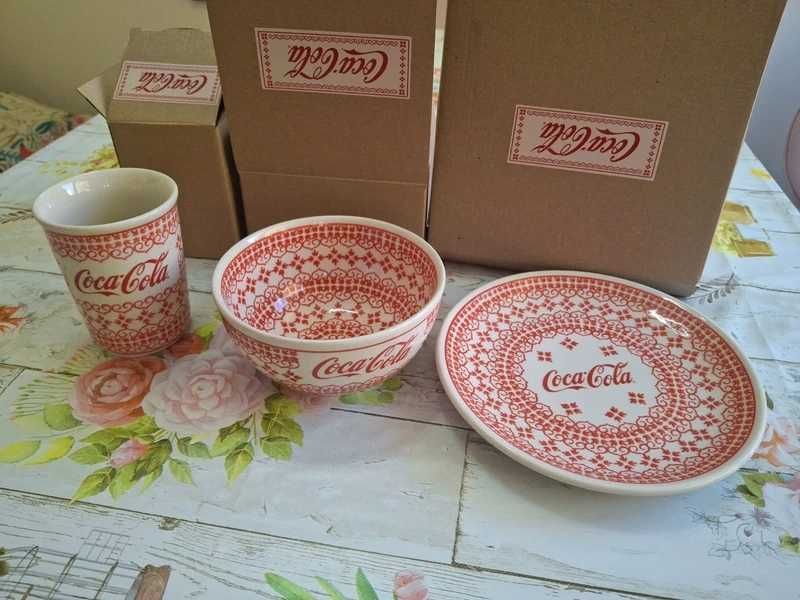 Zestaw Ceramiczny Bolesławiec Coca Cola