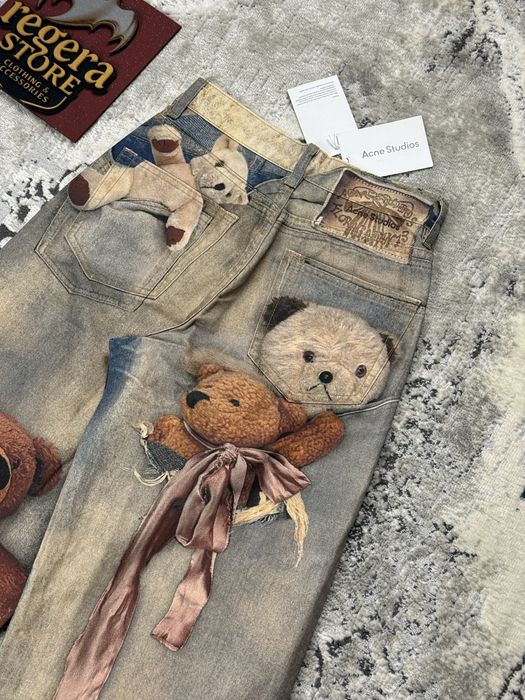 Джинсы acne studios акне студио loose fit jeans 1981 широкие джинсы print archive baggy архив