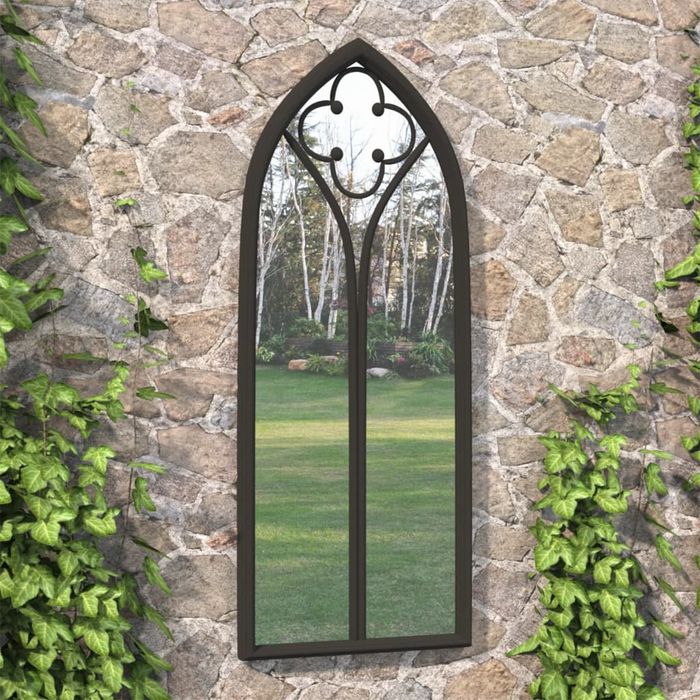 Vidaxl Lustro Ogrodowe, Czarne, 100X45 Cm, Żelazne