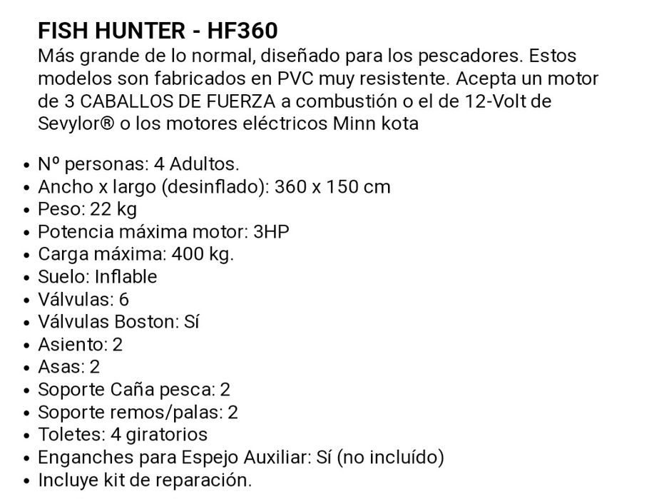 Bote Sevilor Fish Hunter HF360