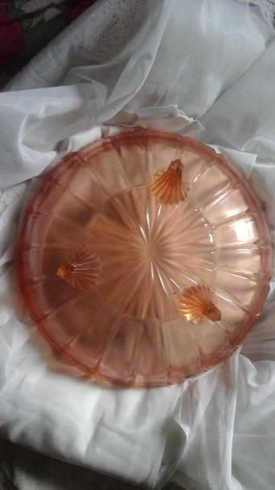 Ваза  польша  кольрове скло  на ножках + графін  та стопки