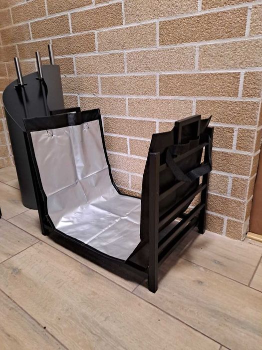 NOWY Stojak Na Drewno Opałowe Kominkowe Kosz Regał Metalowy Loft Ładny