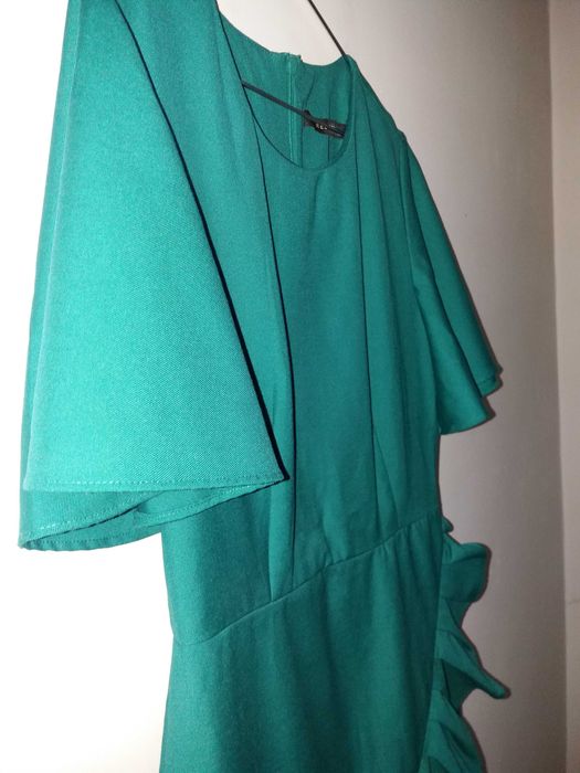 Zielona sukienka#reserved#falbanka