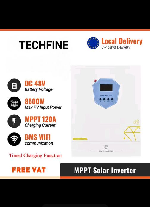 TECHFINE 6200W/48V гібридний інвертор PV 8500W