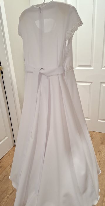 *Impressja* cudna sukienka alba komunijna bolerko rękawiczki halka 140