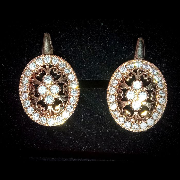 585 Rose Gold Pozłacane jak Różowe Złoto Ekskluzywne Luksusowe Kolczyk