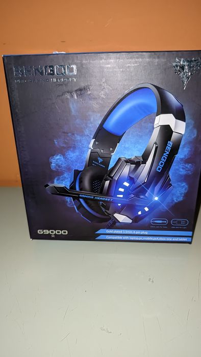 Bengoo G9000 Gaming para PS5/PS4/PC/Xbox One/Switch, auriculares Gaming cancelamento de ruído, capacetes com microfone estéreo de som, capacetes PS4 c