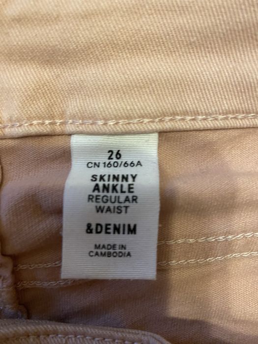 Jeansy różowe H&M, dżinsy, spodnie, S, pudrowy różowy
