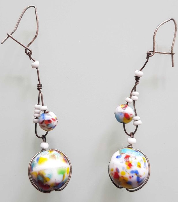 Kolczyki kolorowe kulki lata 90 Vintage