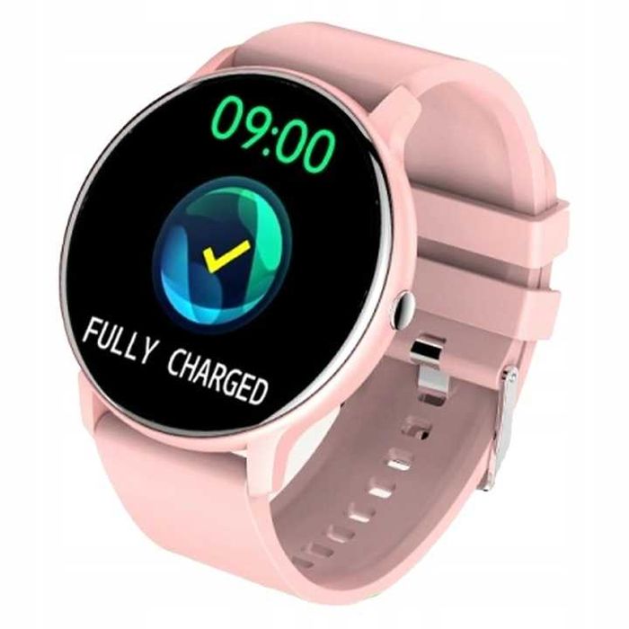 WODOODPORNY Smartwatch zegarek krokomierz tętno SMS różowy dla kobiety