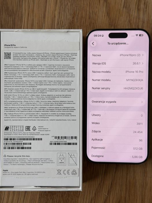 Telefon Apple iPhone 16 pro 512gb