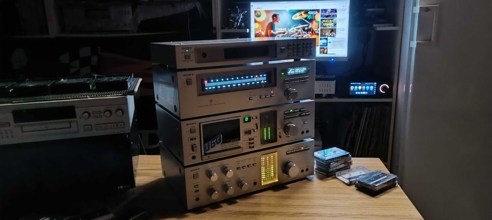 Стійка Sony  tape TC‐U60 -stereo amplifier- TA‐636 -FM-AM tuner ST‐636- timer PT-79R