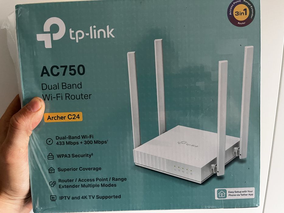 Dwupasmowy router bezprzewodowy tp-link ac750 Archer C24