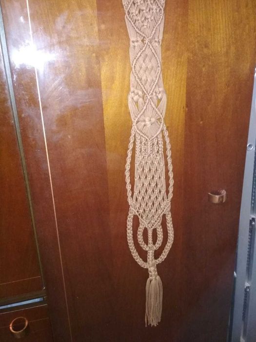 Панно .Макраме.  Подвеска под отрывной календарь. Декор на стену.