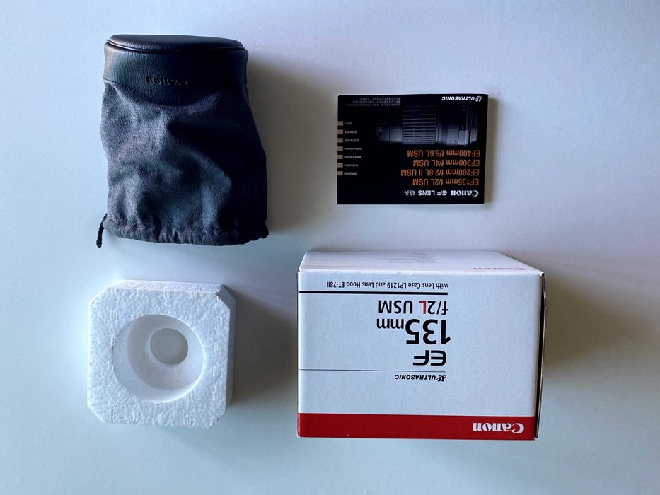 Canon EF 135mm f/2 L USM Bolsa Original Canon LP1219 + Caixa + Manual