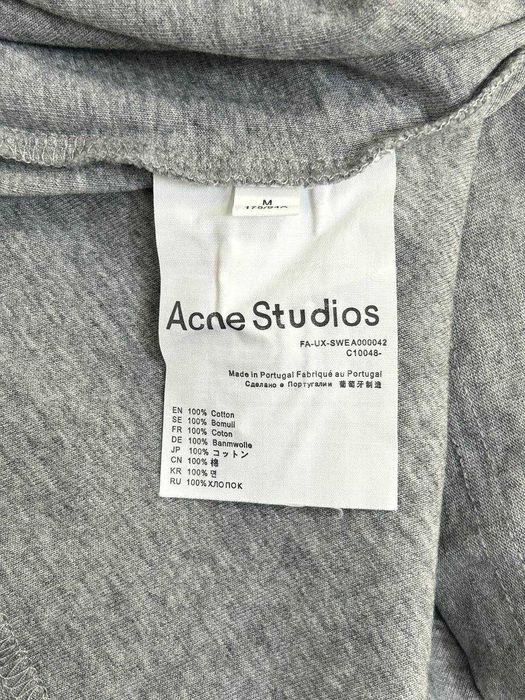 Футболка сіра Acne Studios STOCKHOLM 1996 серая distressed M L