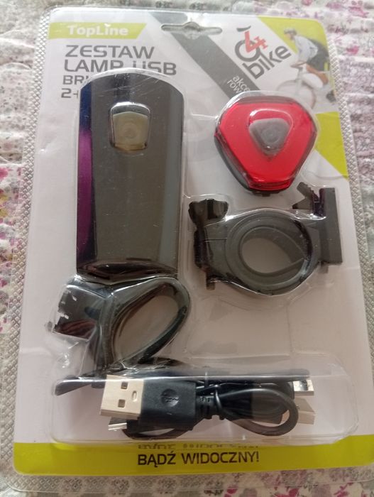 Zestaw lampek rowerowych USB Led