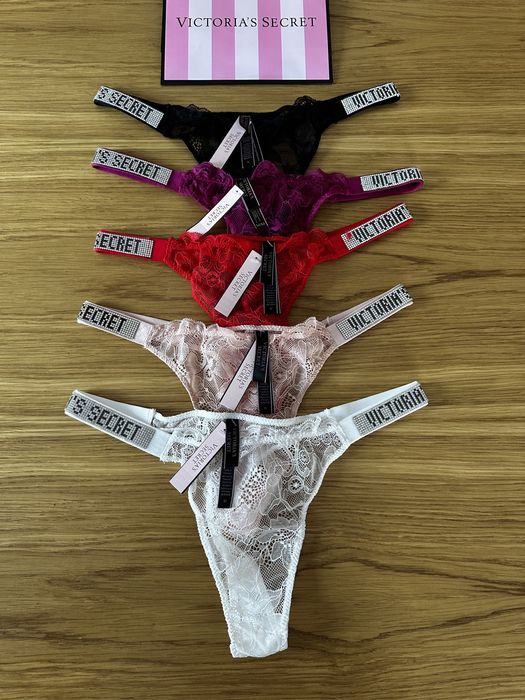 5 x stringi Victoria’s Secret rozmiar S / M cyrkonie