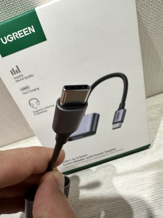 Адаптер перехідник UGREEN 2 in 1 USB C to USB C + 3,5 adapter DAC chip