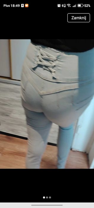 Slicznw spodnie z wysokim stanem modelujace