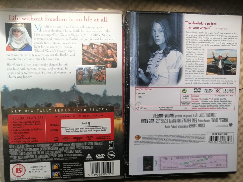 Braveheart Mel Gibson Badlands Os noivos sangrentos Terrence Malick