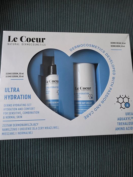 Le Coeur ULTRA HYDRATION SET - Zestaw dermonawilżający: Nawilżenie i ukojenie Ultra Hydration Serum 50ml i Ultra Hydration Krem na dzień 50ml