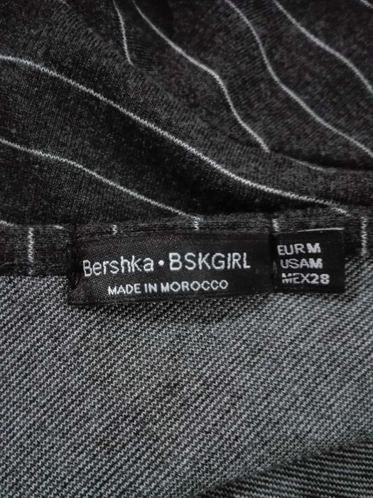 sukienka/kombinezon Bershka, szary w prążki, 36, S, grafitowy